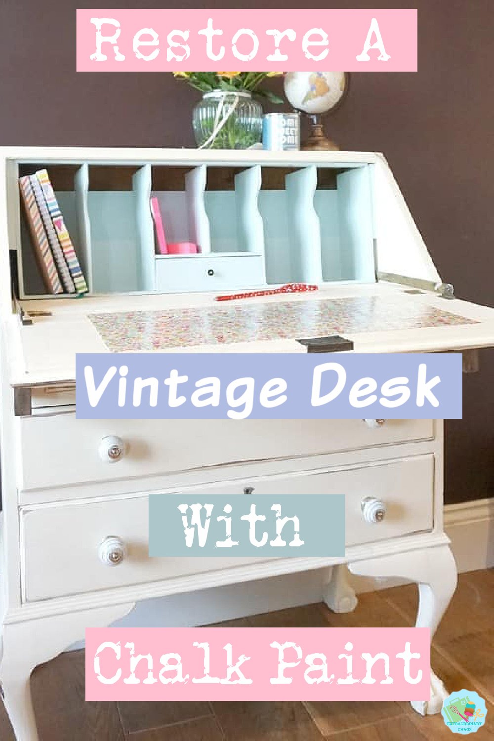 Steps to take to restore a vintage desk with chalk paint