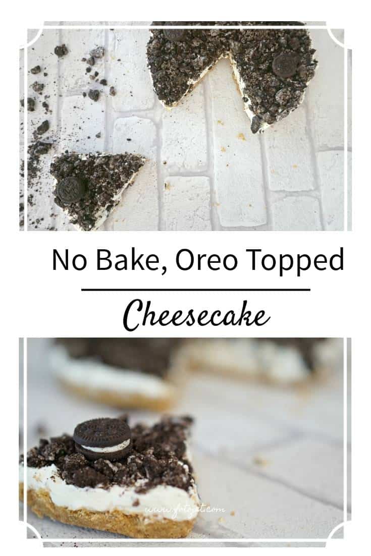 No Bake, Oreo Topped Vanilla Cheesecake