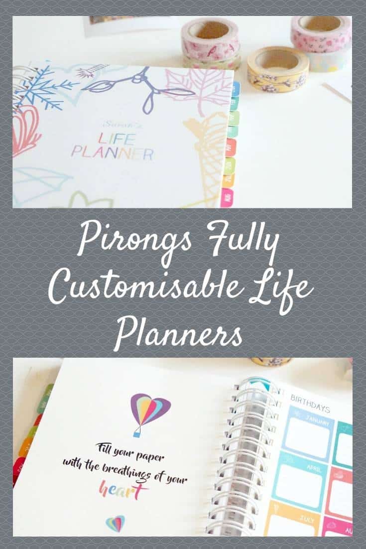 Pirongs  Fully Customisable Life Planners, perfect for travel, life, blogging, wedding, baby and academic planning 