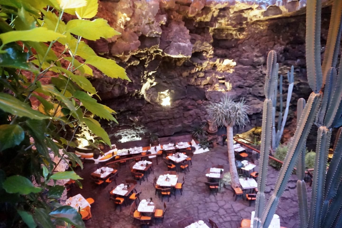 Los Jameos Del Ague Dine in a Volcanic Cave in Lanzarote