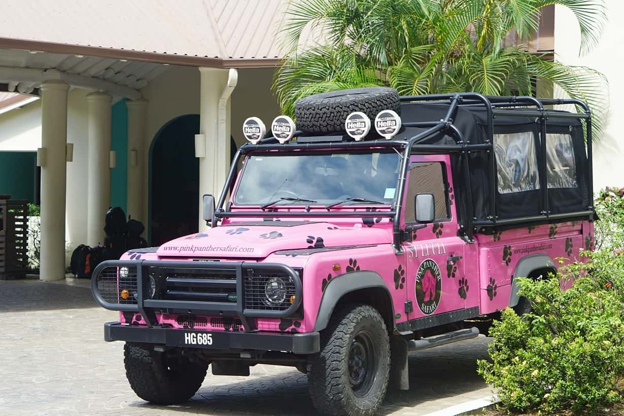The Pink Panther Jeep from St James Club Morgan Bay