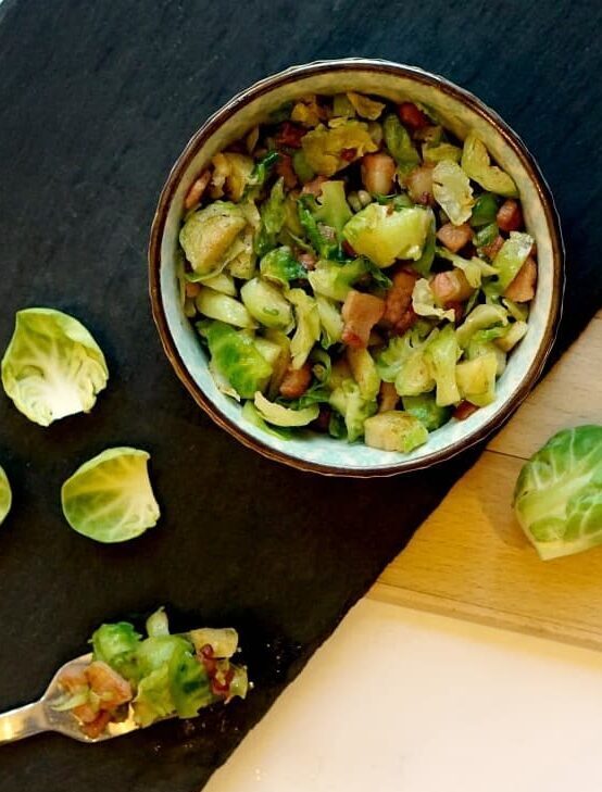 Brussel sprouts and Pancetta recipe for sunday roast www.extraordinarychaos.com