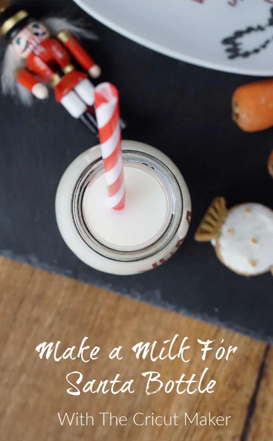 Make a milk for Santa bottle with the Cricut Maker and vinyl