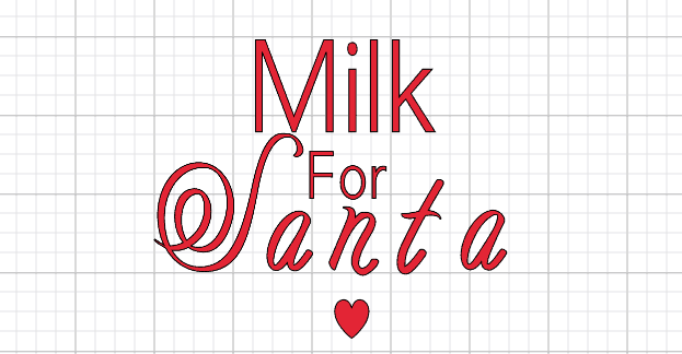 Milk for Santa Cricut template