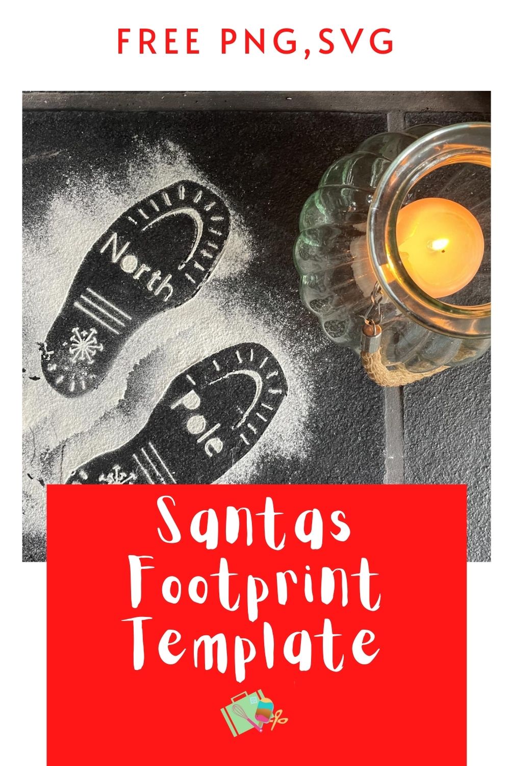 Free Santas Footprint Template for creating Santas Footprints on Christmas Eve