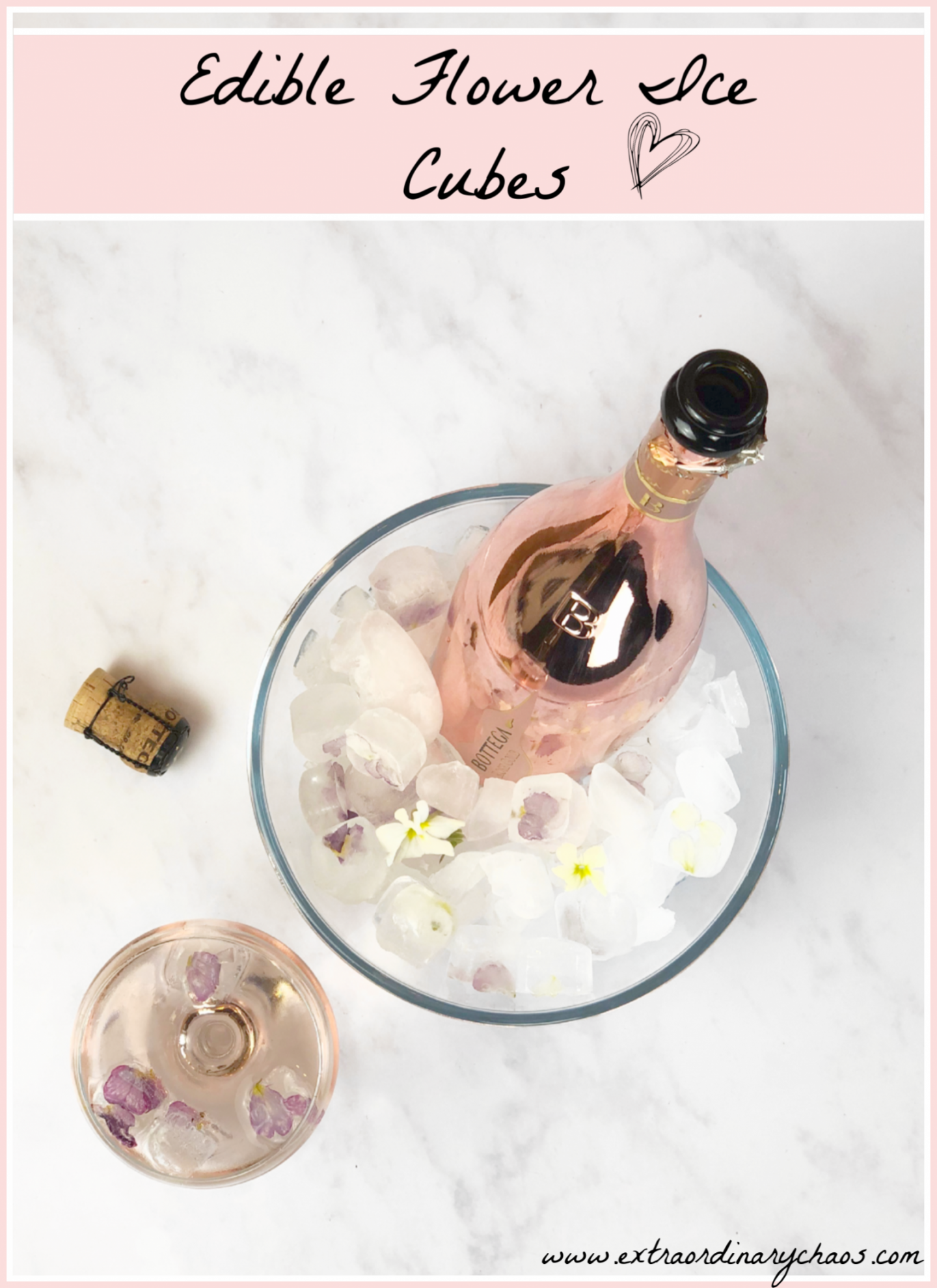 How to make edible flowe ice cubes for coktail parties and bridal showers