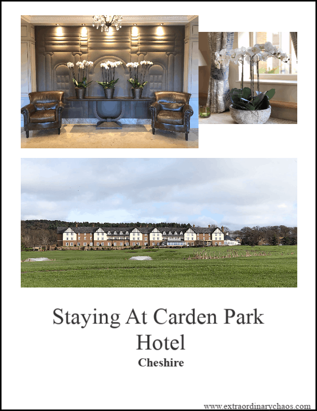 Staying At Carden Park Country Hotel in Cheshire and what to expect including the dining, facilities and rooms.