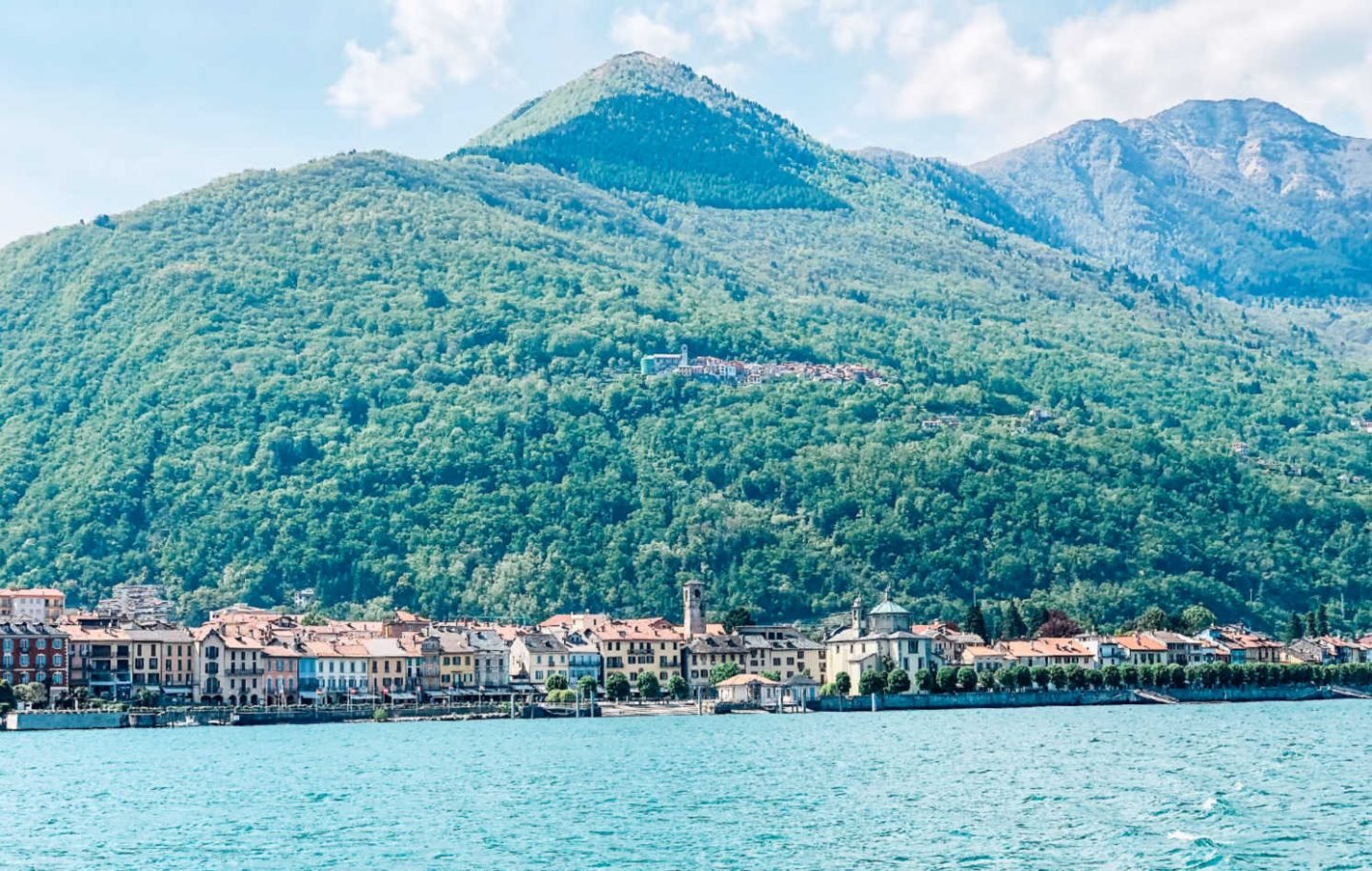 A view of Cannobio On Lake Maggiore from the water