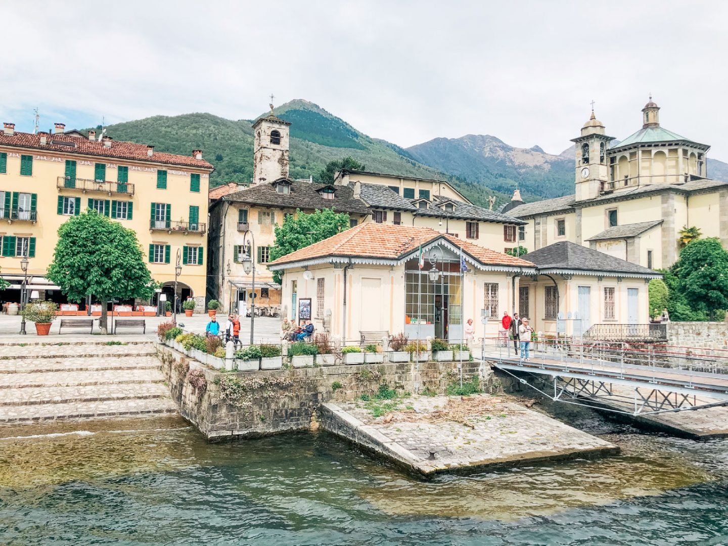 The ferry terminal on Cannobio On Lake Maggiore, Italy, 