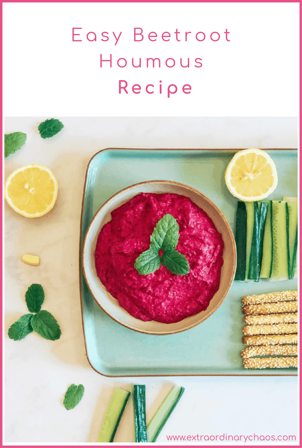 Easy Beetroot Houmous  Recipe perfect for salads and BBQs, made iwht steamed beetroot and tinned chickpeas for a recipe in under 15 minutes #BeetrootRecipe #HomemadeHoumous