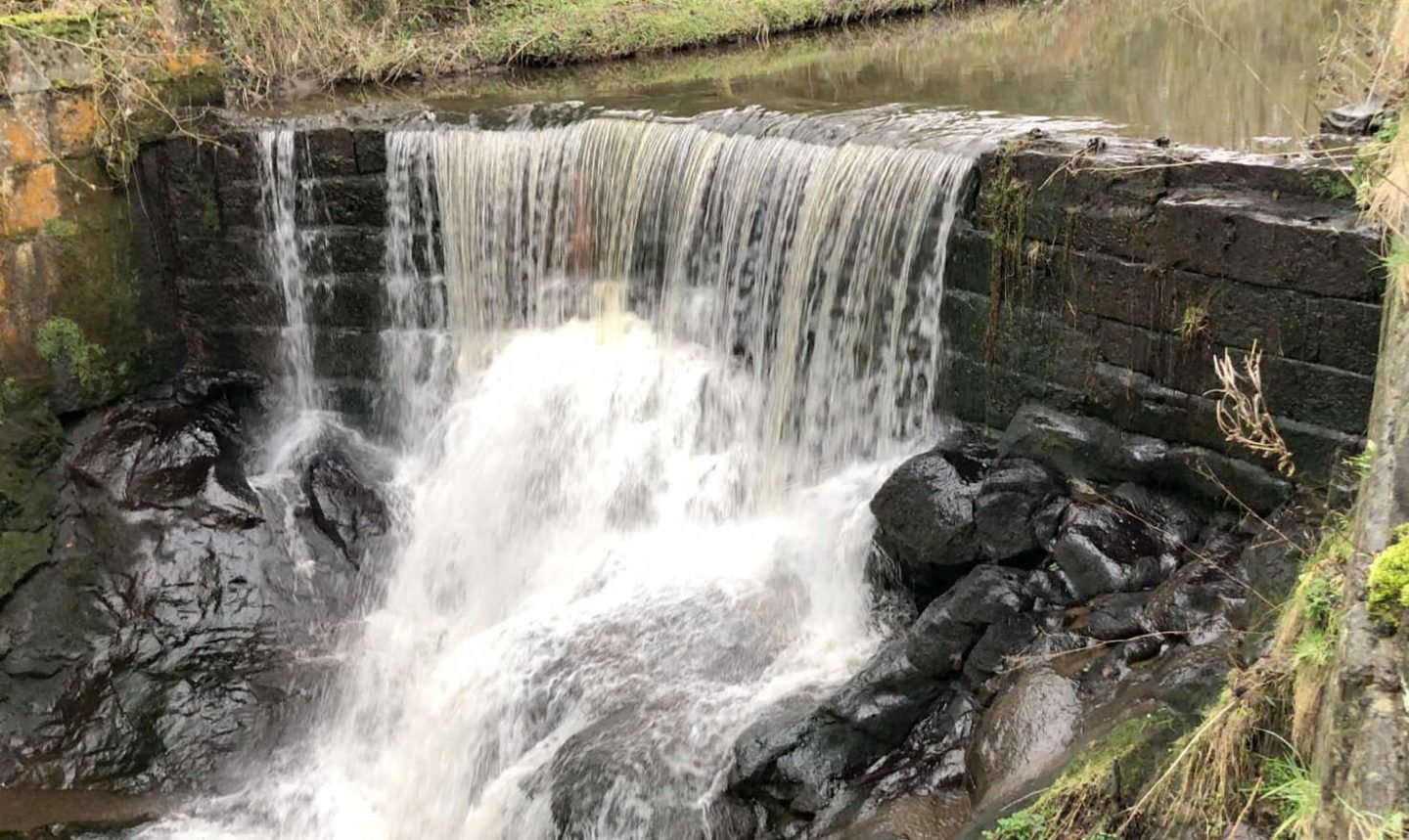 Family walk and waterfall in Lancashire