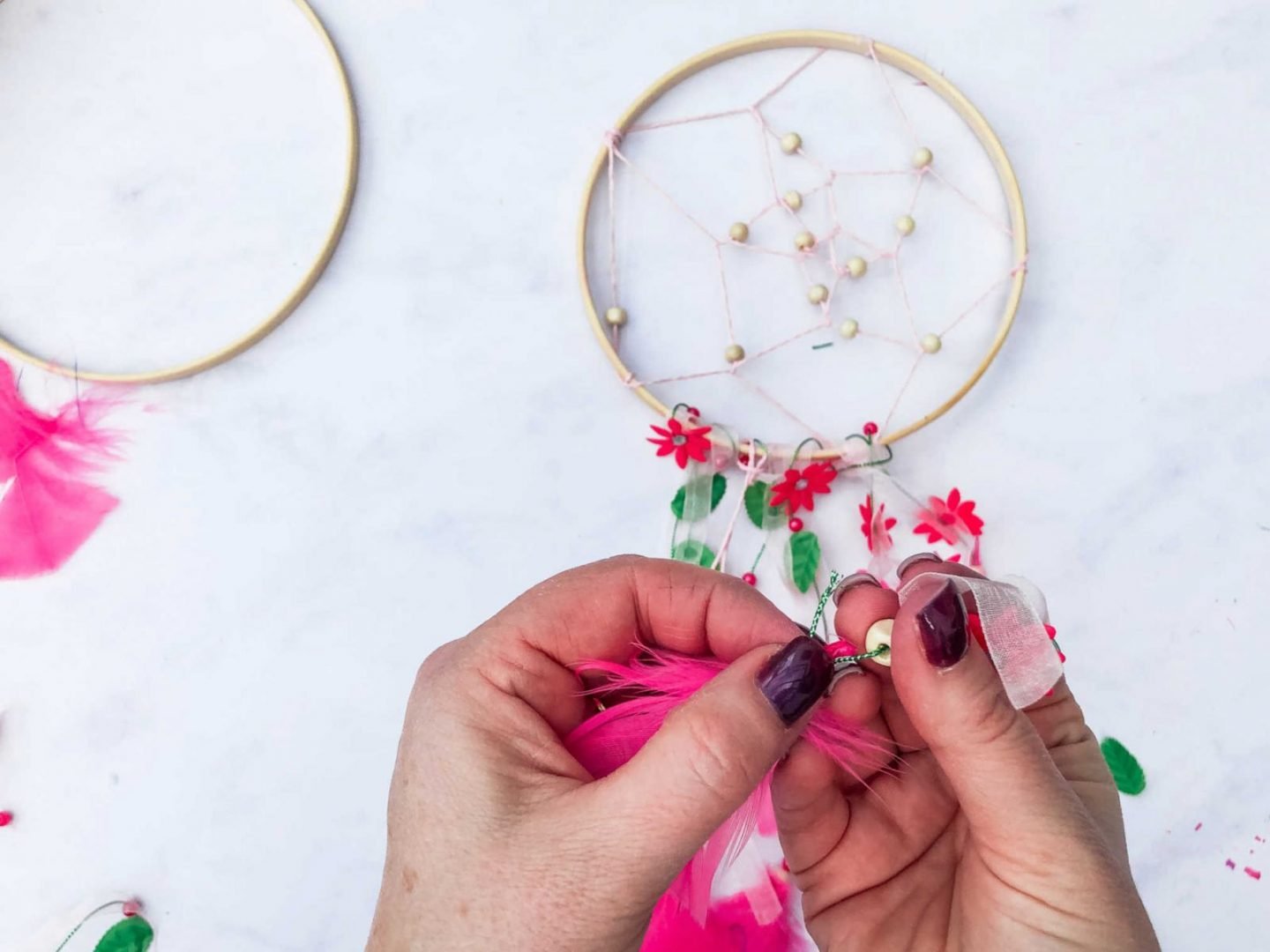 Adding ribbon to embroidery hoop