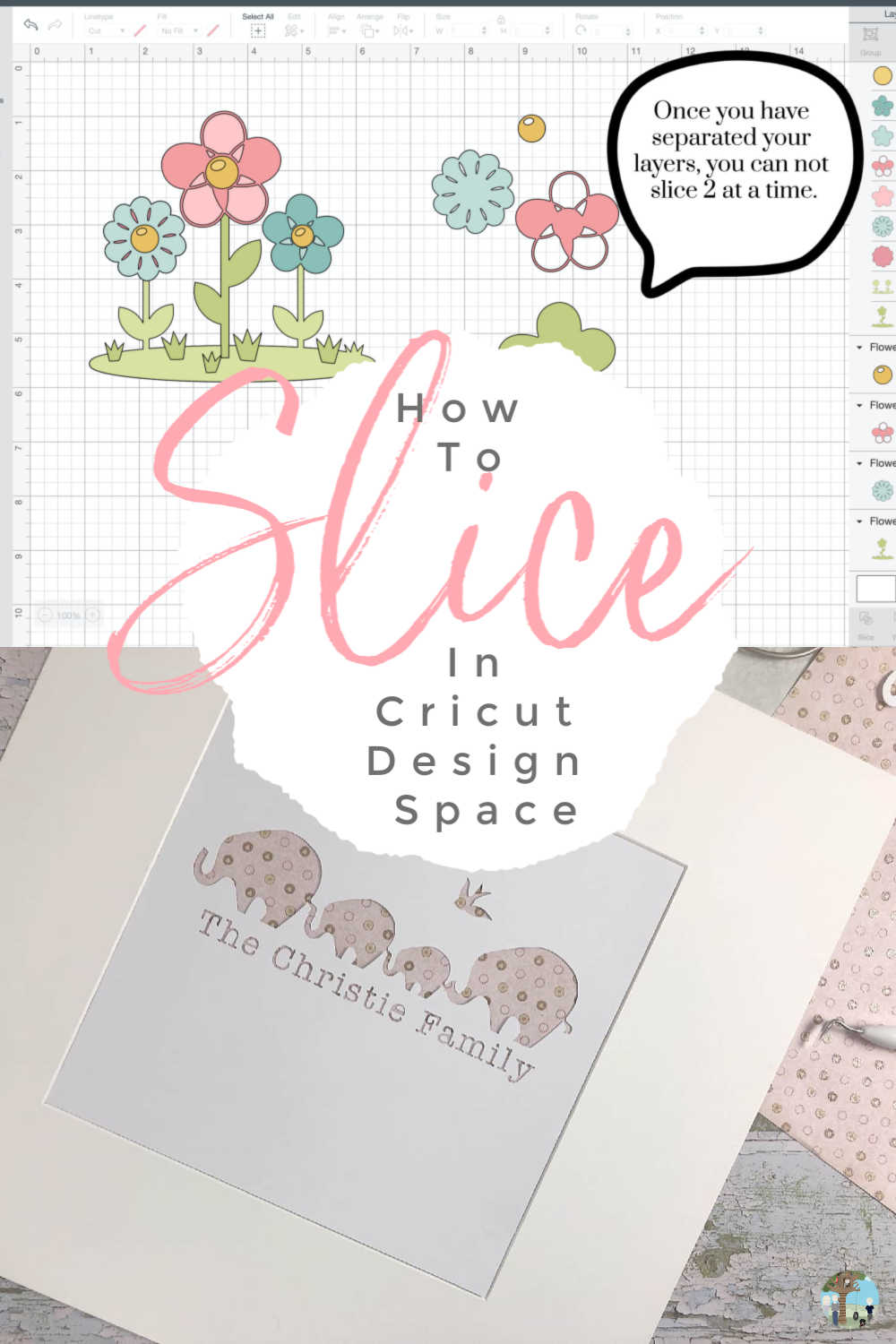 How to slice in Cricut Design Space and what to do if you image won't slice.