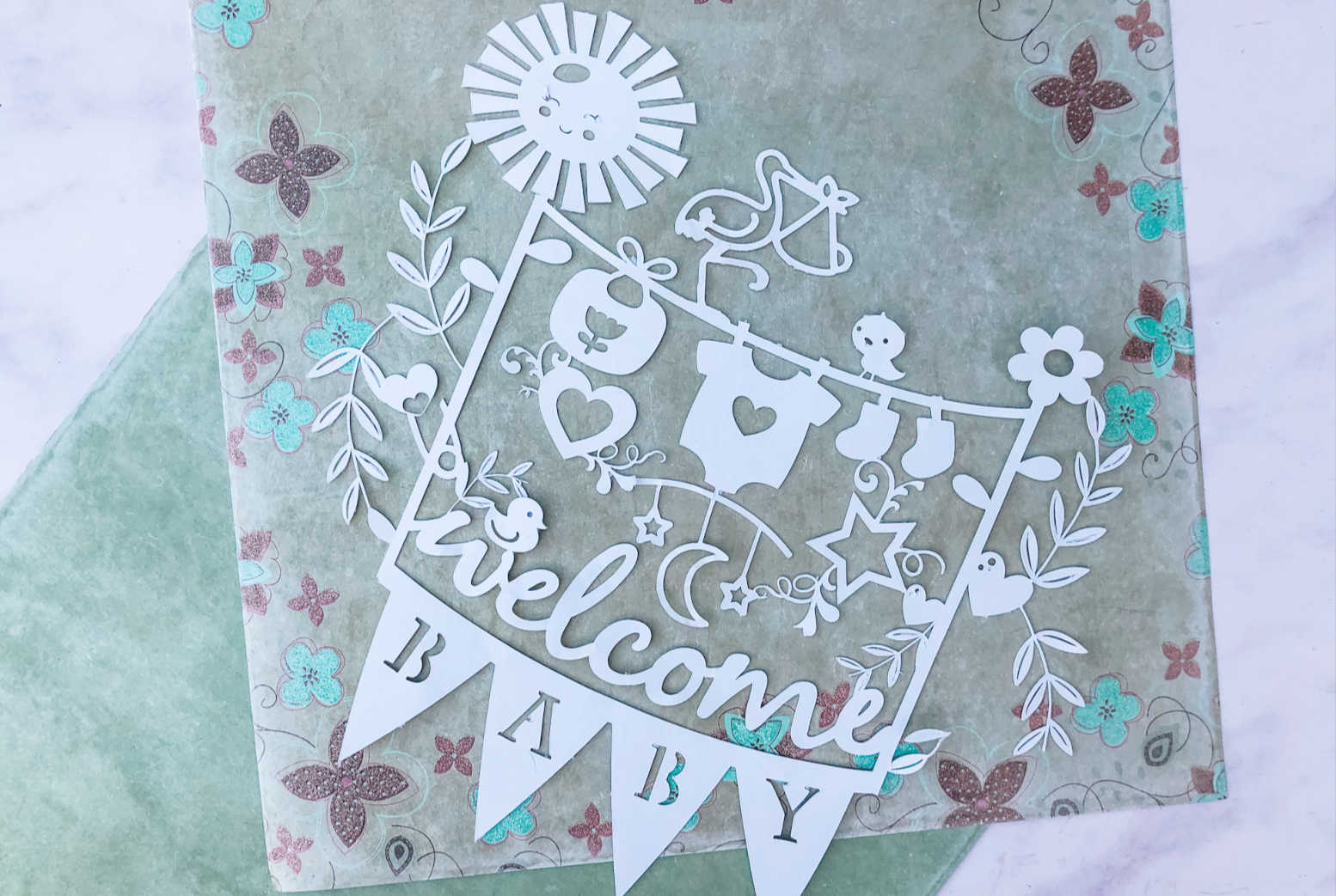 Free baby paper cut template