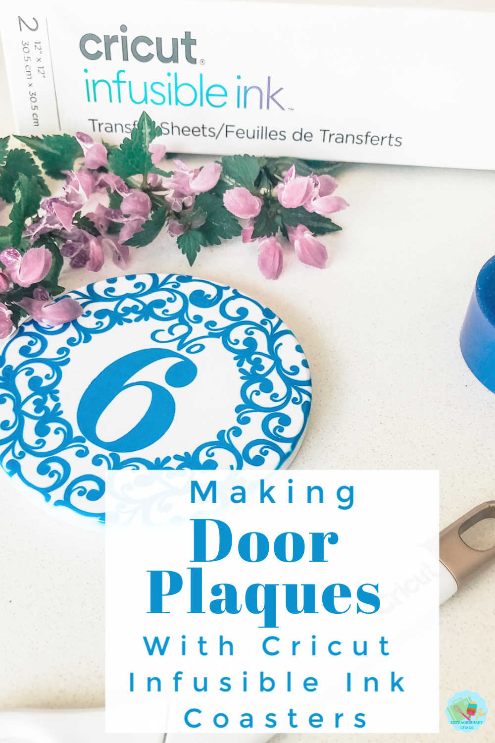 Making Door Plaques out of ceramic infusible ink coasters, Cricut products to make and sell for customers looking for door numbers