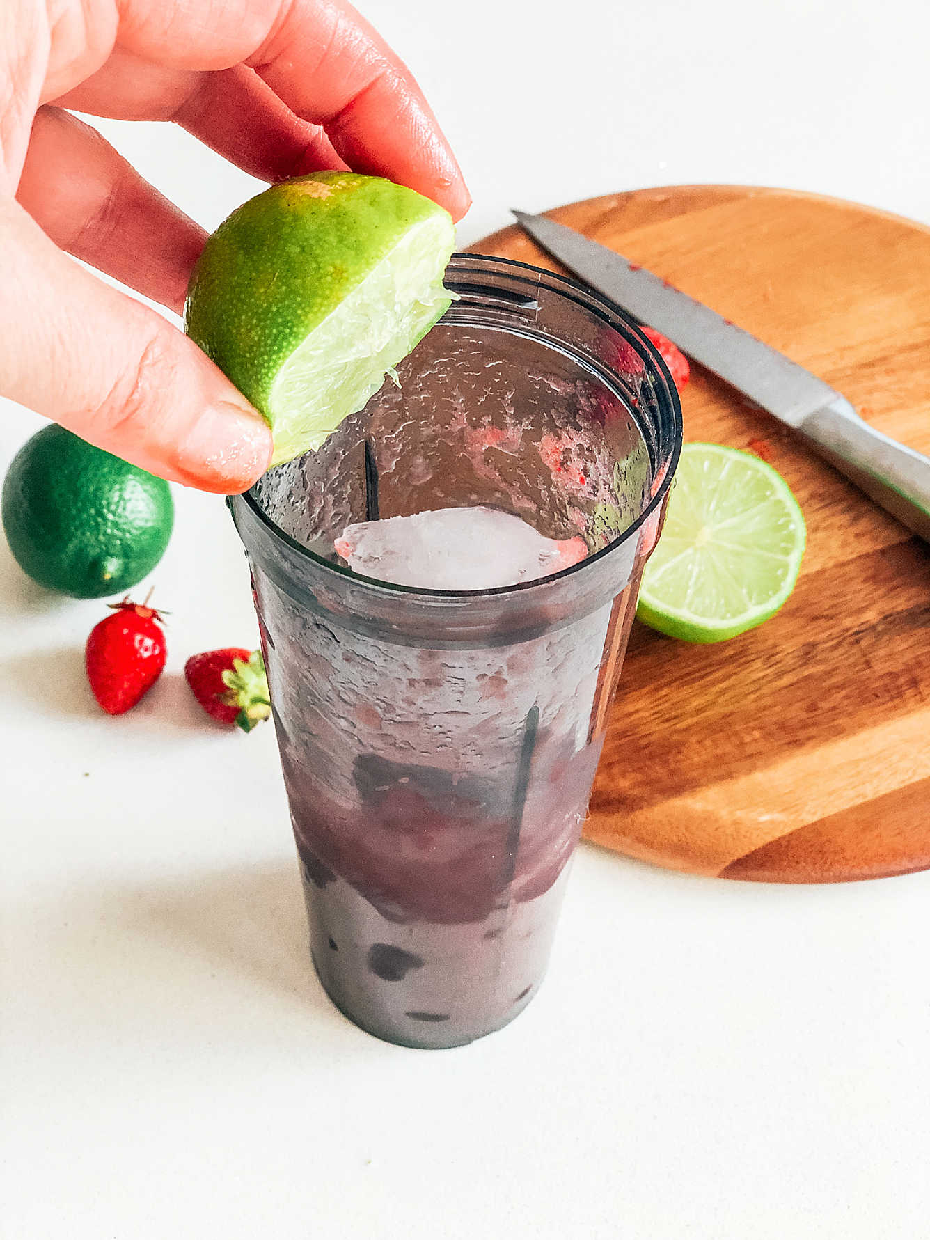 add lime juice to your cocktail before blending to a slush