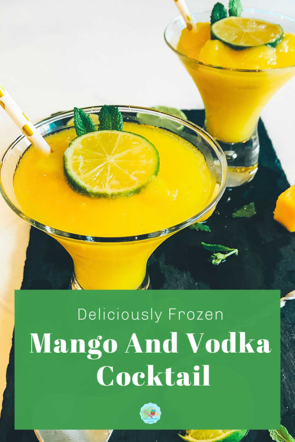 Delicious and easy summer Frozen Mango Cocktail With Vodka