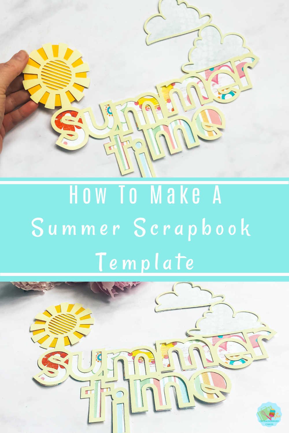 How to make a summer layout scrapbook template in Cricut Design Space and summer titles ideas