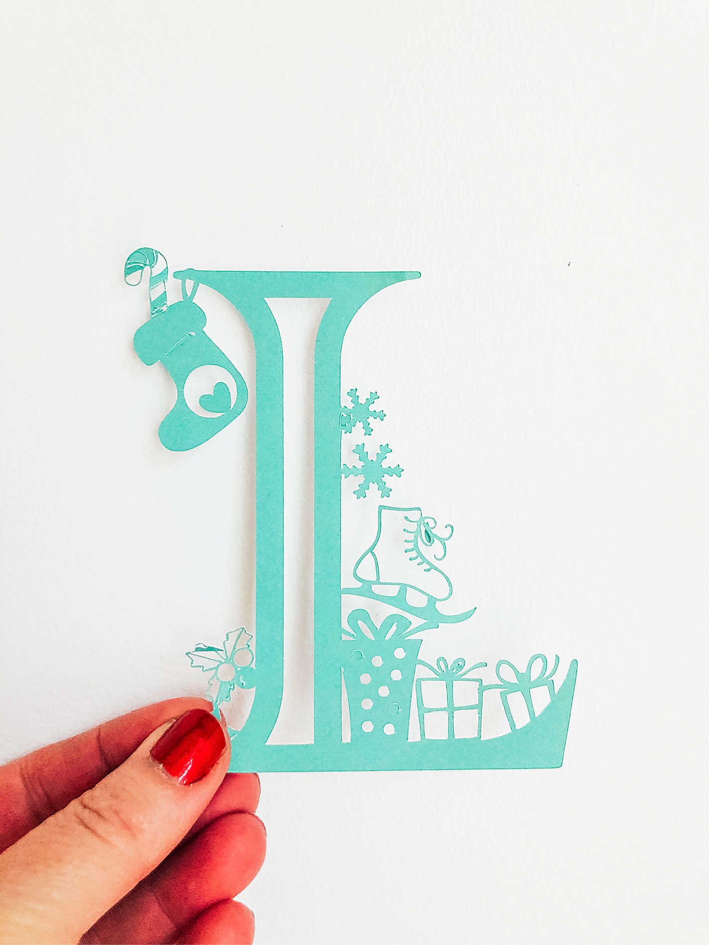 Christmas paper cut letters to download for Christmas projects