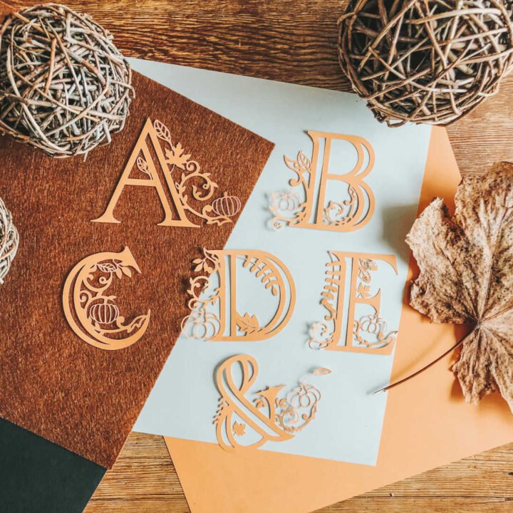 Free Cricut Autumn Alphabet letters for paper and vinyl projects