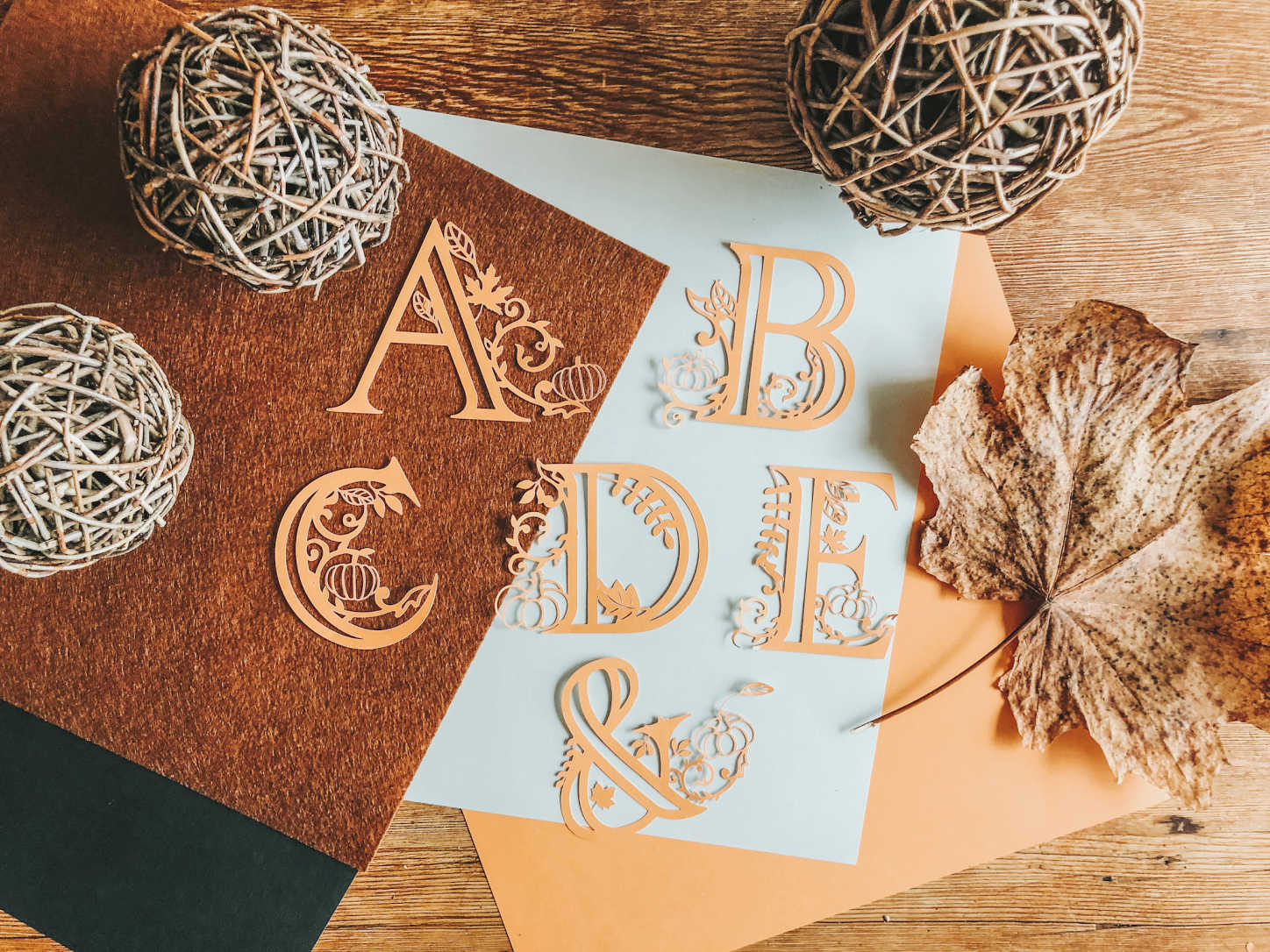 Free Cricut Autumn Alphabet letters for paper and vinyl projects