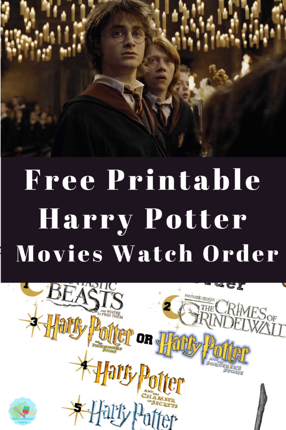 Free Printable Harry Potter Movies Watch Order