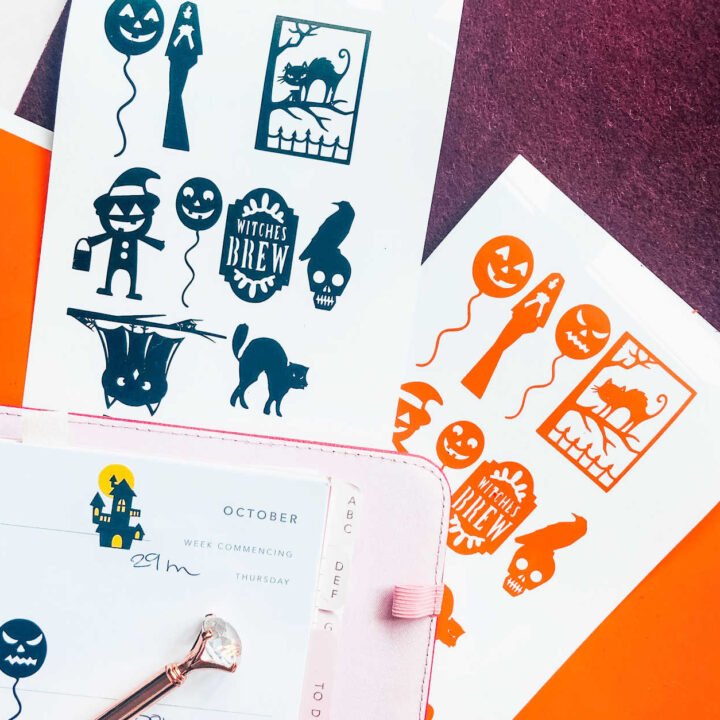 Free downloadable Halloween sticker templates for the Cricut Joy