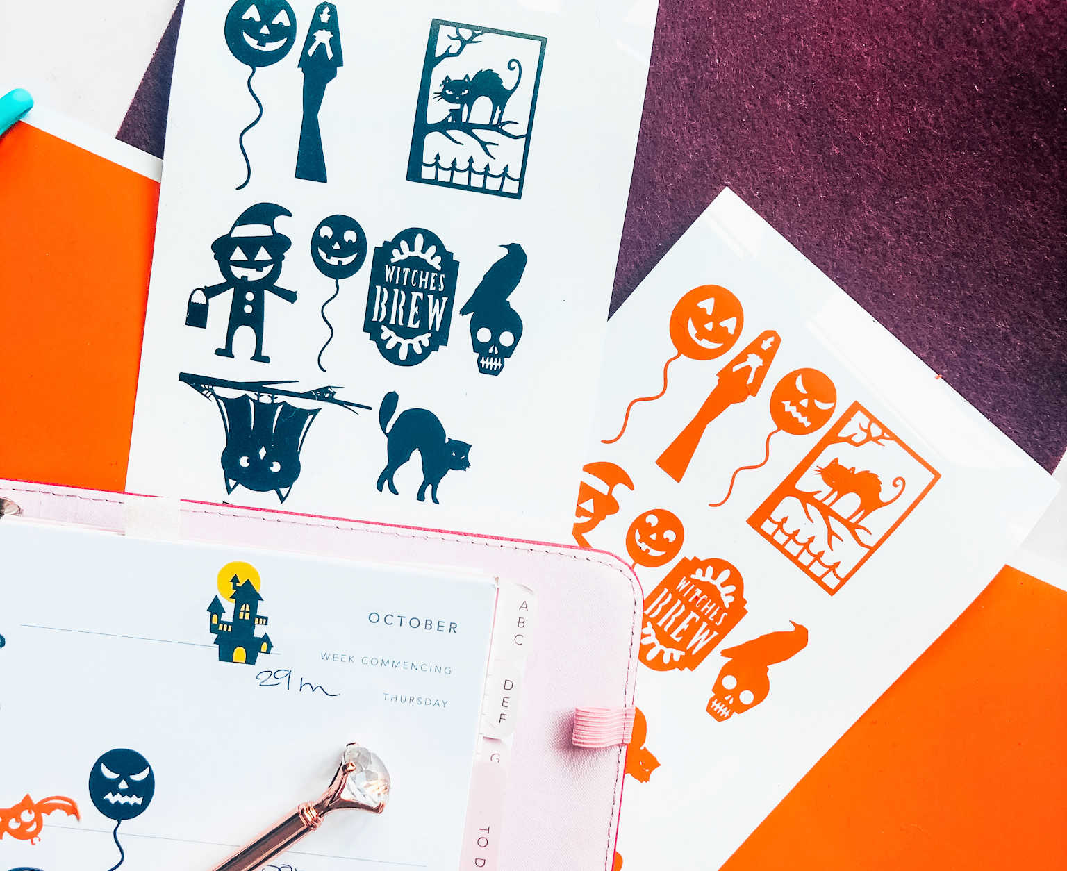 Free downloadable Halloween sticker templates for the Cricut Joy