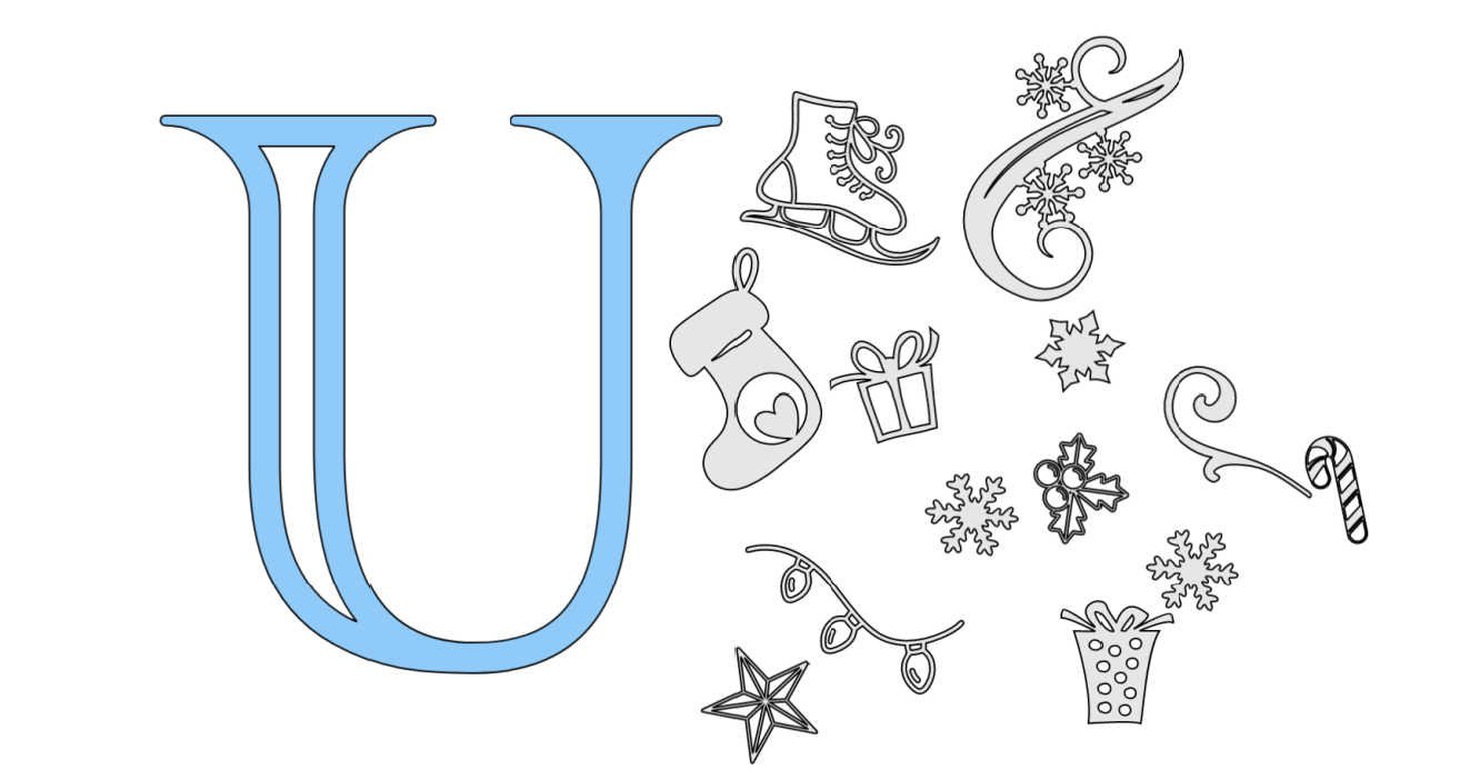 How to create alphabet letter for Christmas