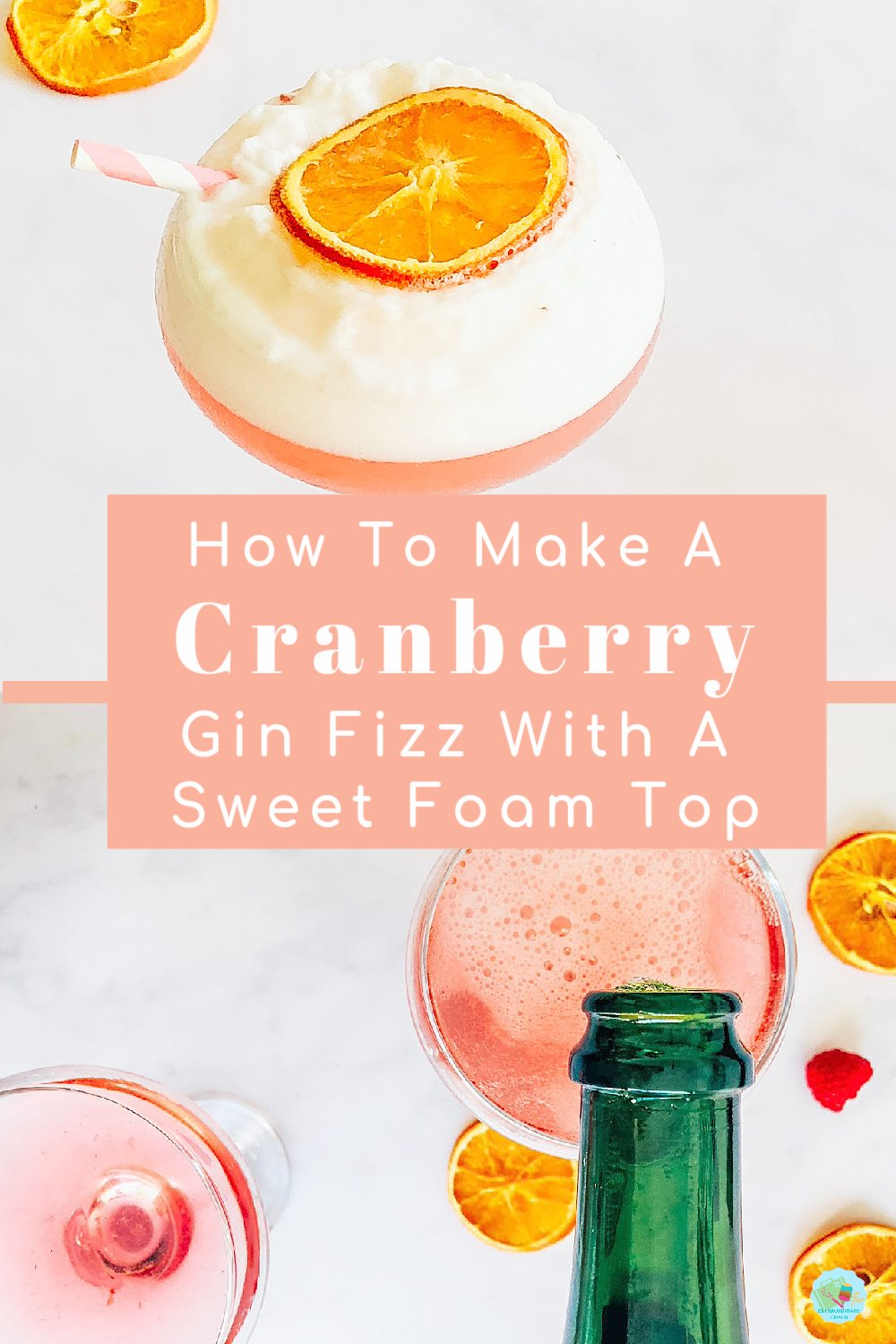 How to make a Cranberry gin fizz with a sweet foam top cocktail