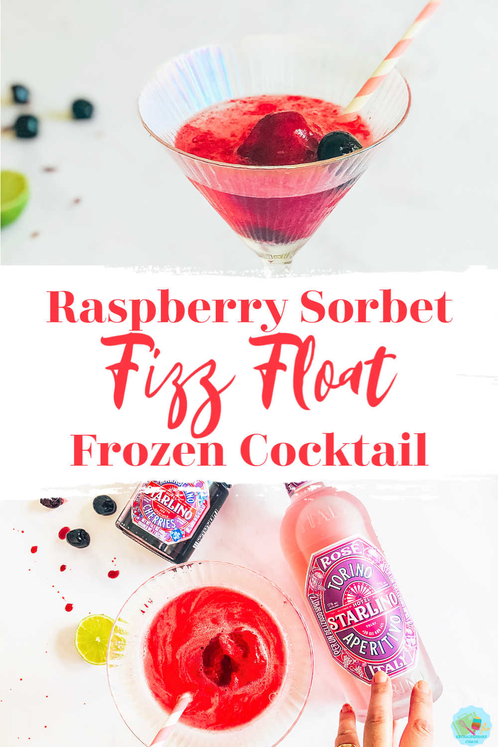 Raspberry Fizz Float Frozen Cocktail recipe