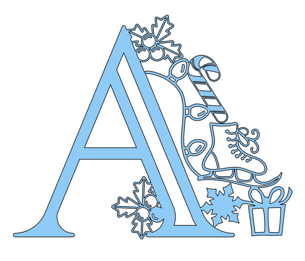 Christmas Alphabet Letters Letter A