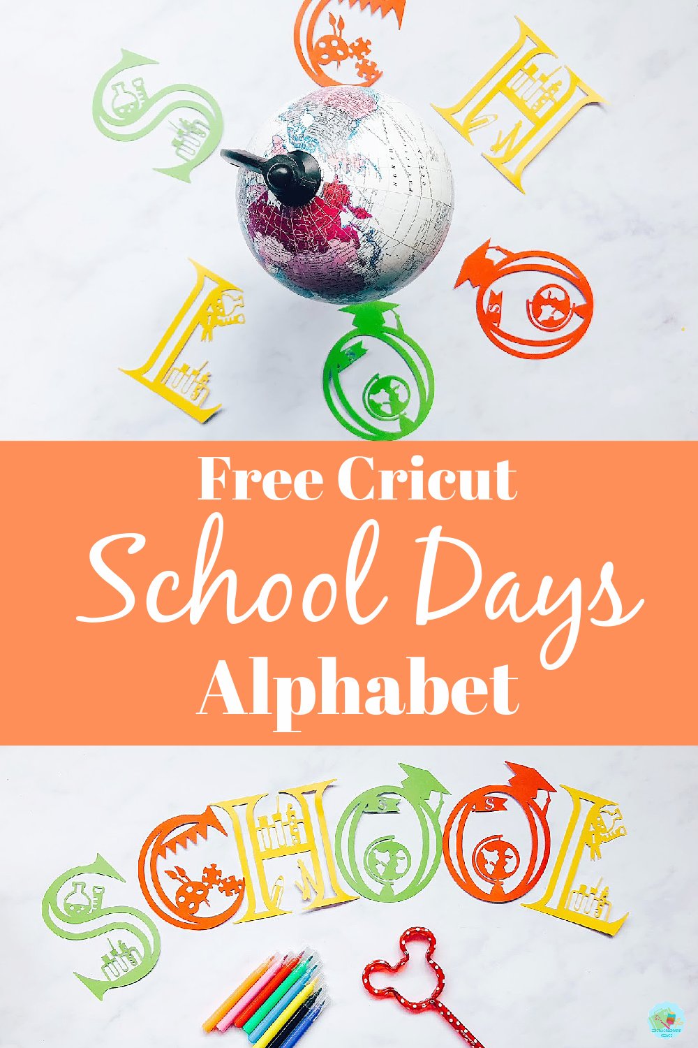 Free Cricut Back To School Letters for craft projects and school days themed decor and banners