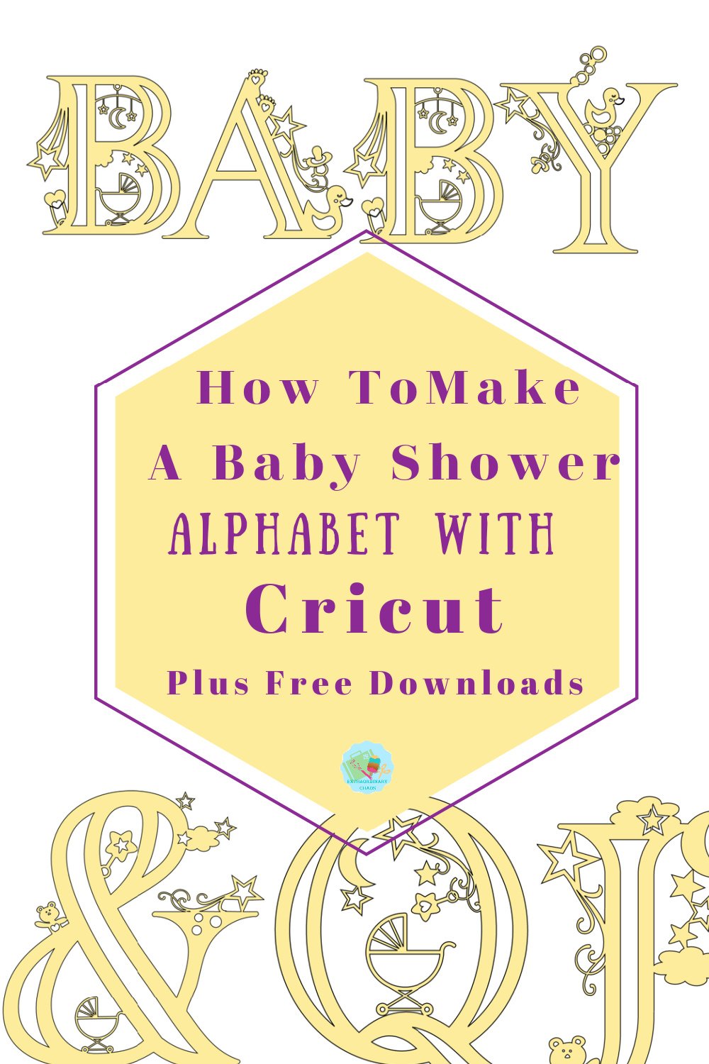 How to make a Baby shower Shadow Alphabet and numbers in Cricut Design Space with free downloadable templates