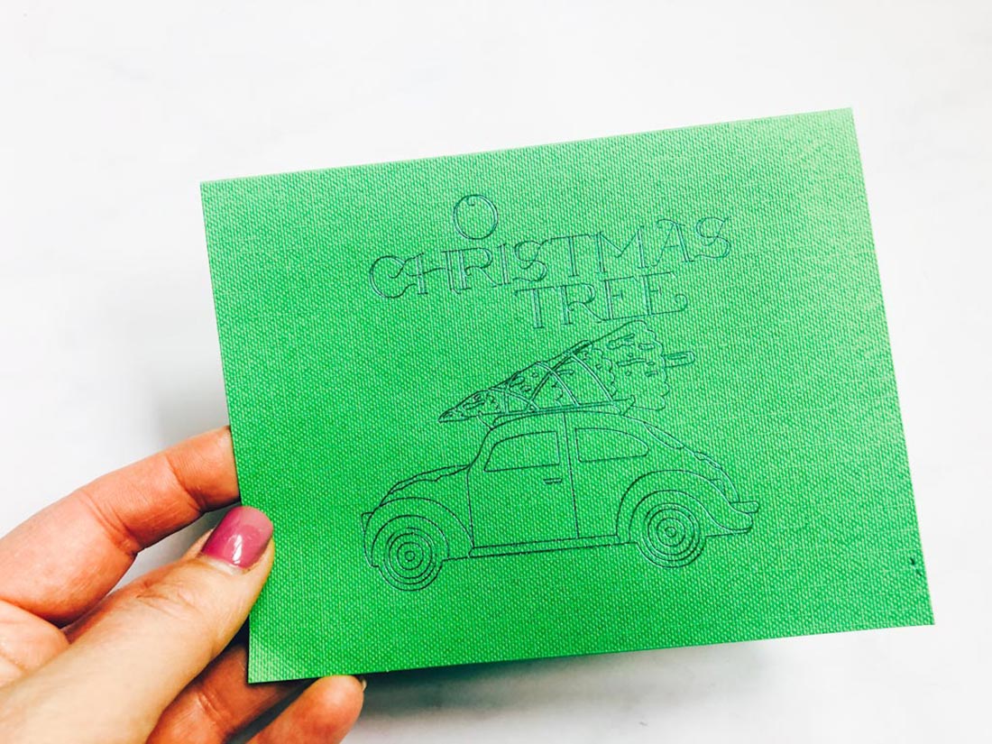 Christmas Card Made With Cricut Foil