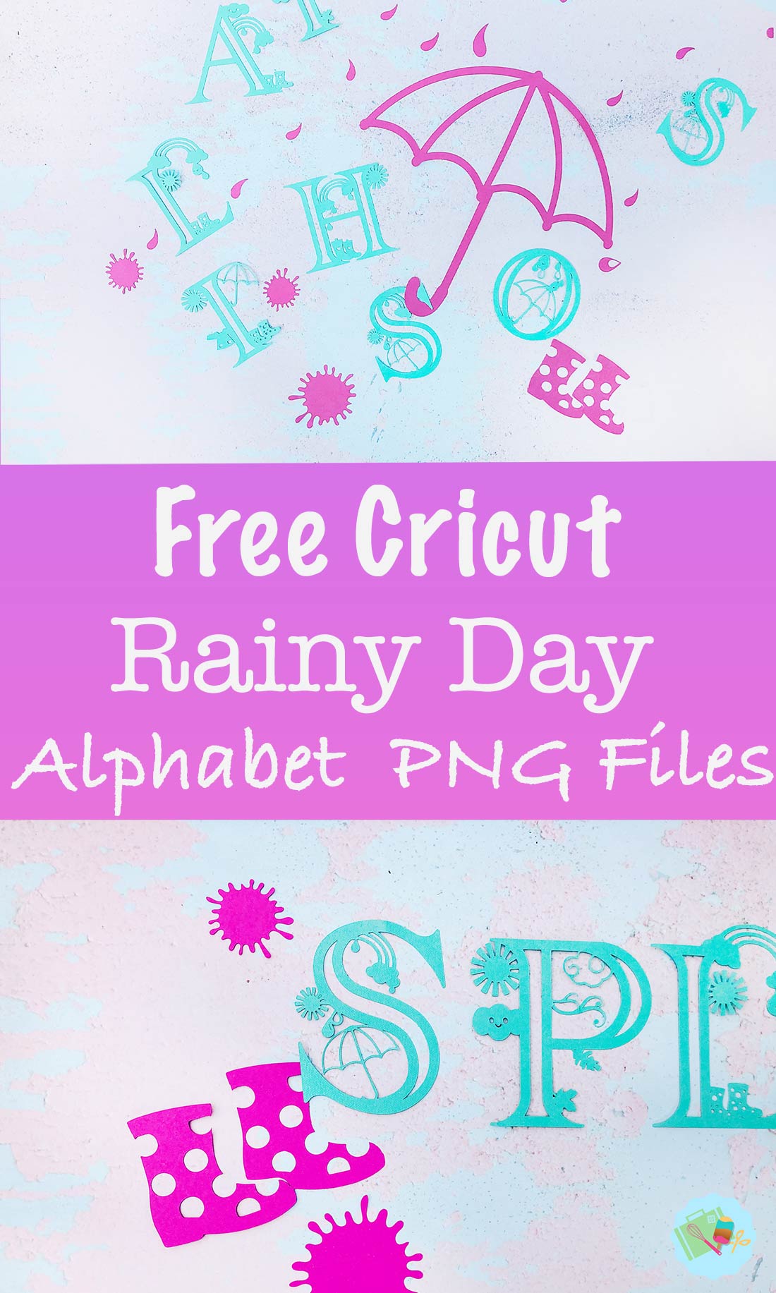 Free Cricut Rainy Day Alphabet PNG Files