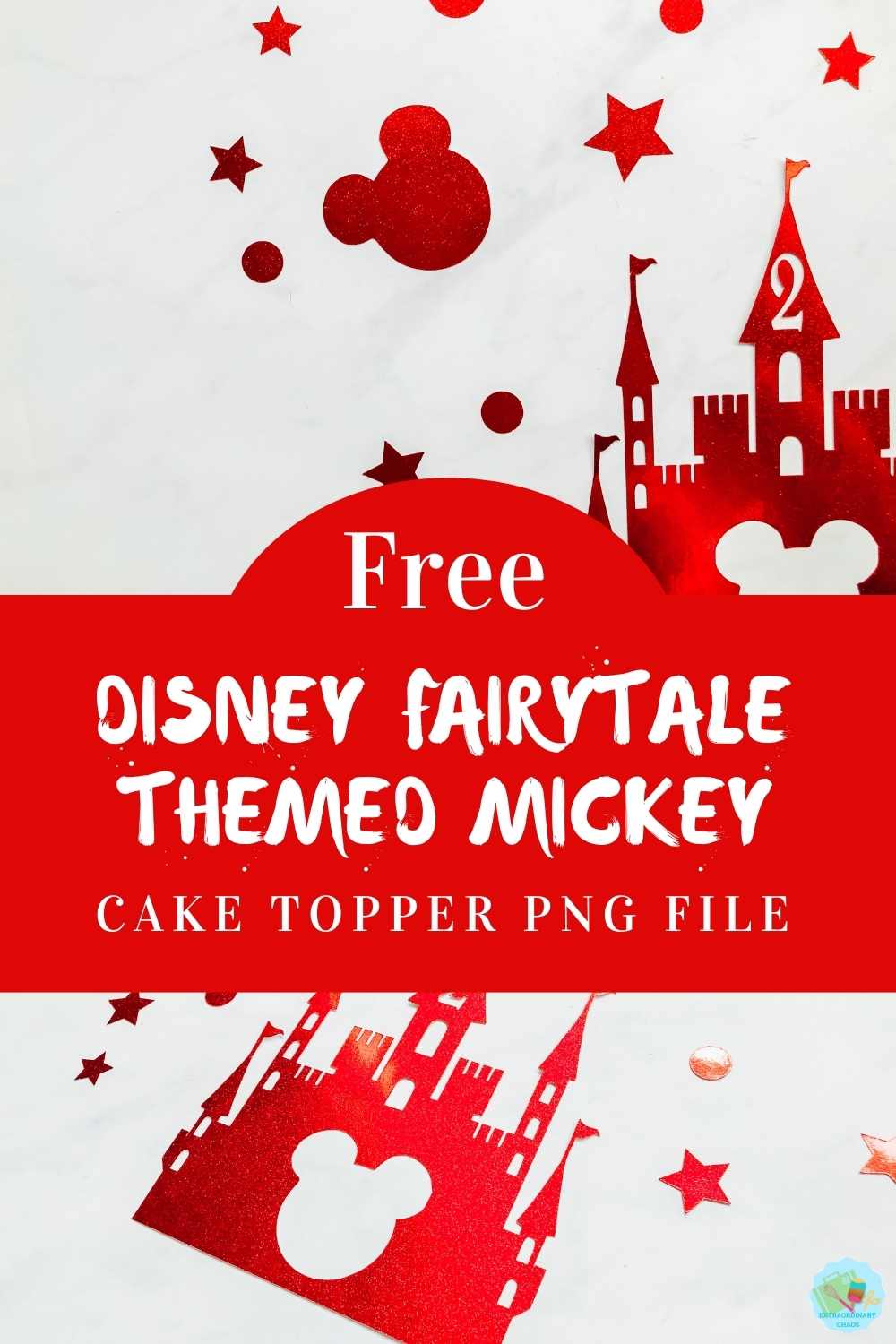 Free Disney Fairytale Themed Mickey Cake Topper for a magical themed birthday cake