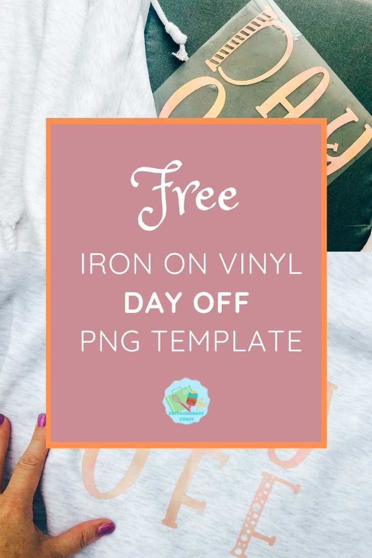 Free png file and iron on vinyl cricut project tutorial to make a day off hoodie