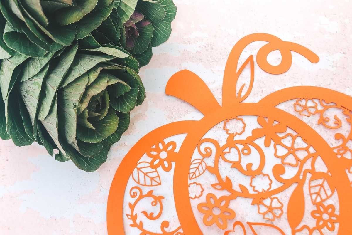 Floral Pumpkin SVG Free Cut File for Halloween and fall crafting