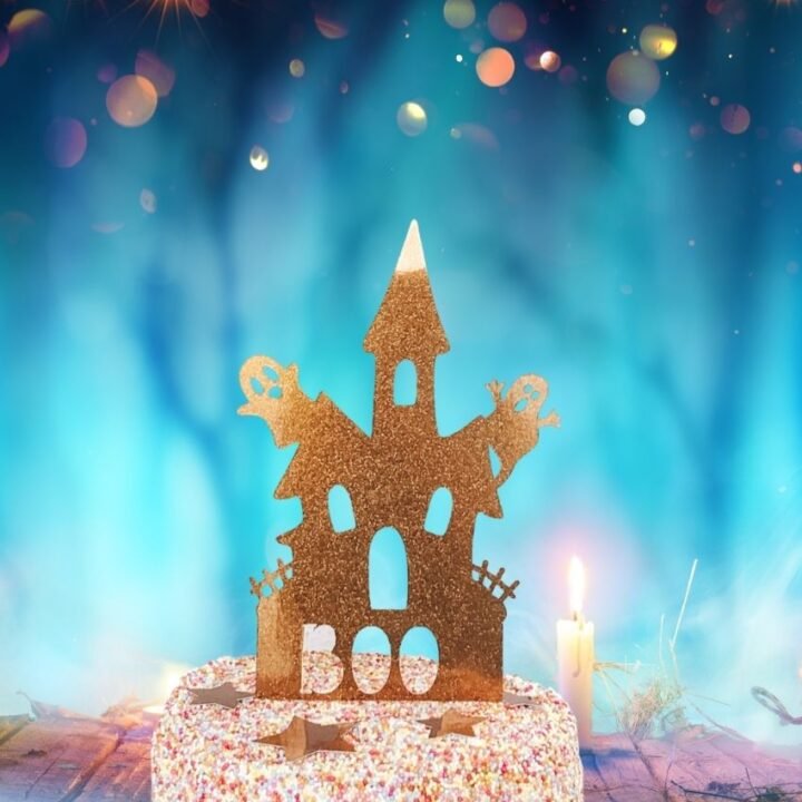 Spooky Haunted House Halloween Cake Topper Cricut PNG Templates