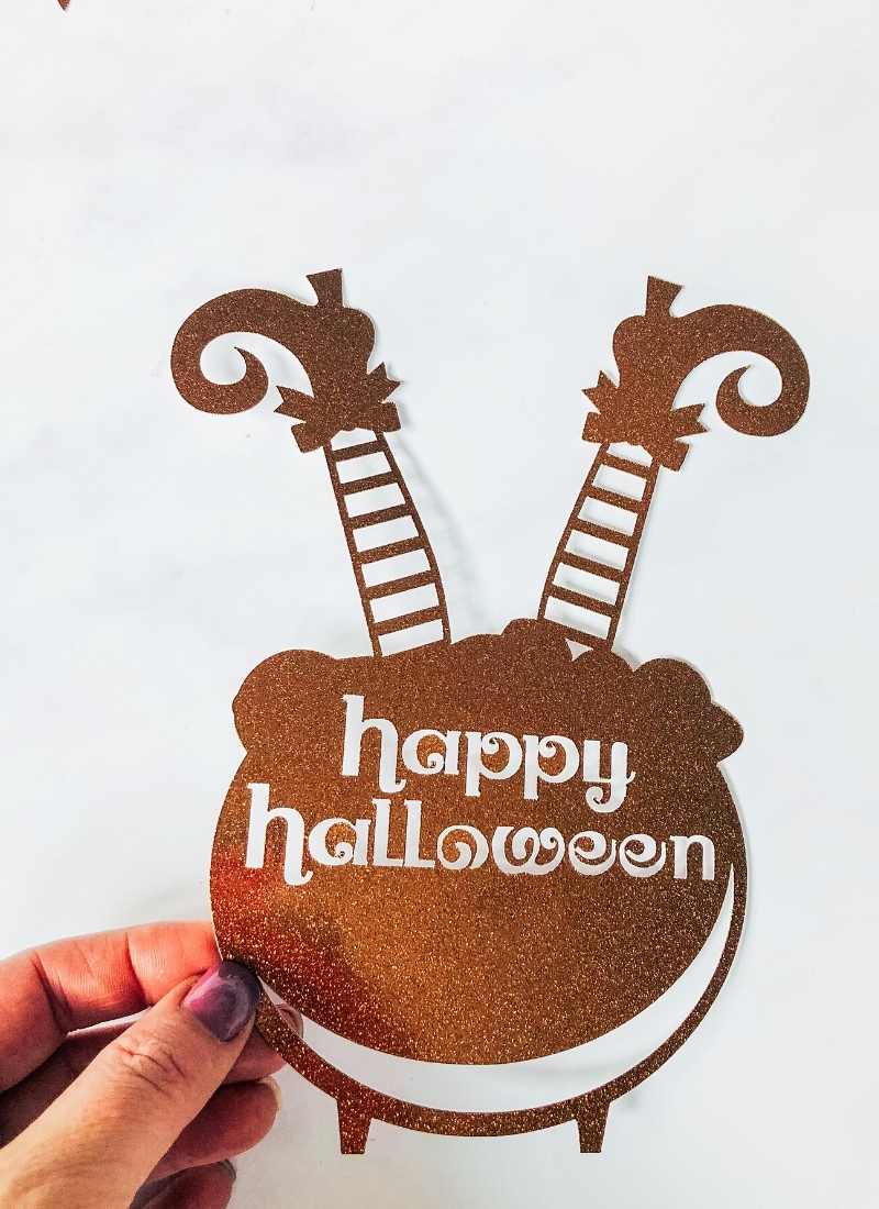 Spooky Witch Halloween Cake Topper PNG File