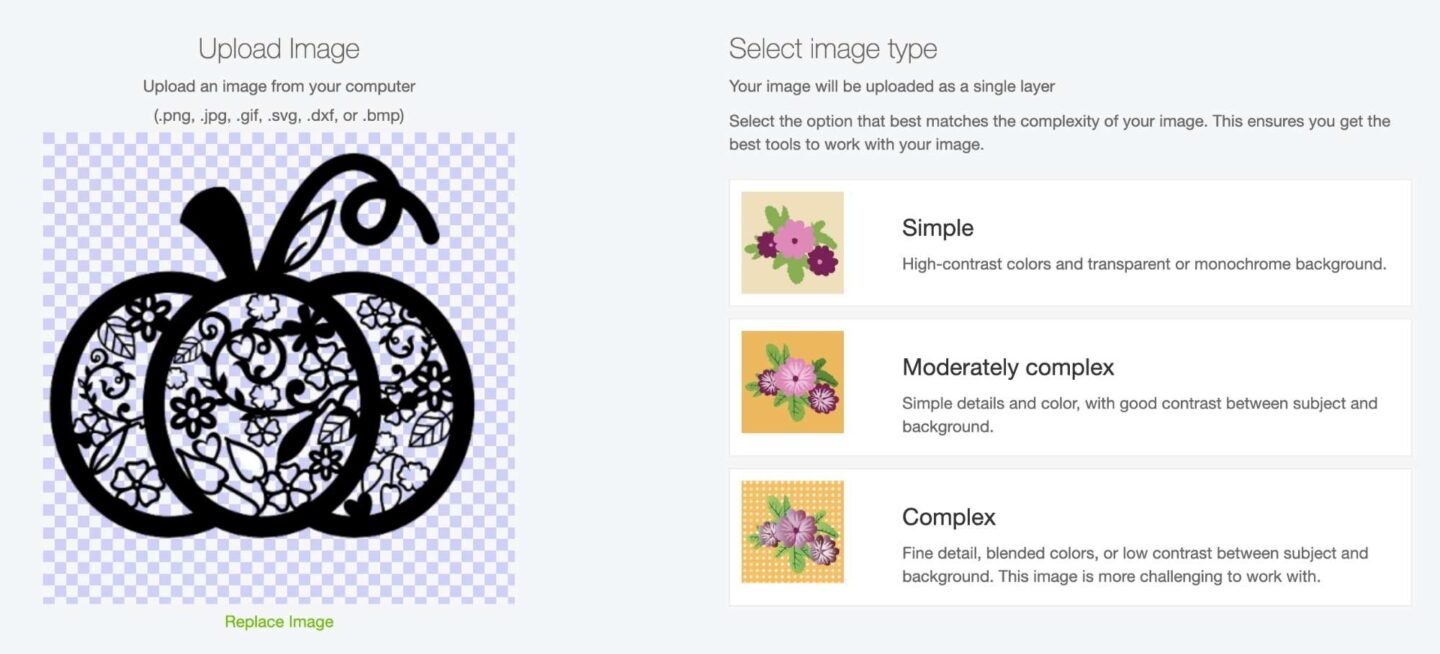 uploading your Floral Pumpkin SVG Free Cut File to Cricut Design Space 