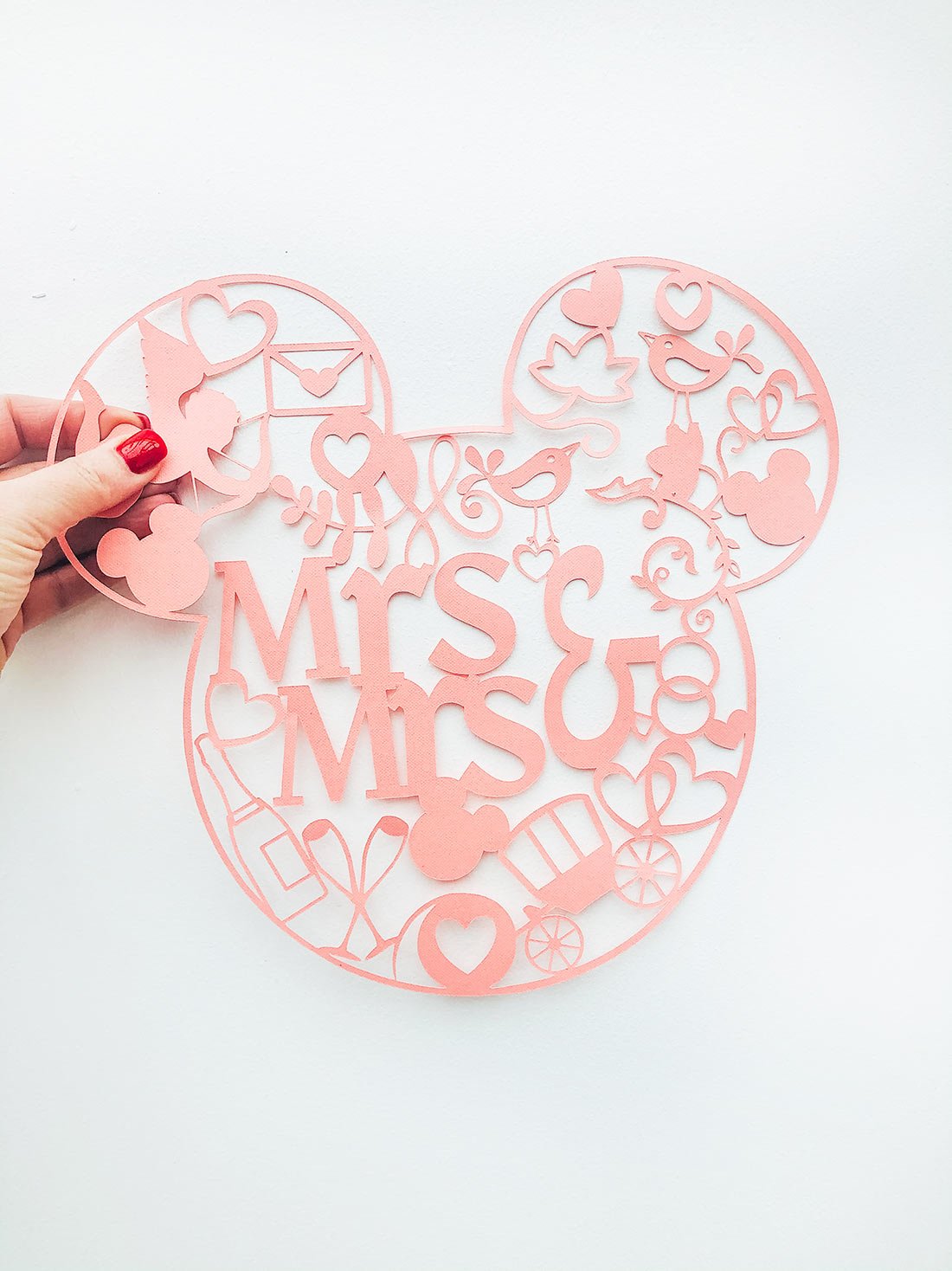 Brides Mickey Mouse Cut File for Wedding Decorations_