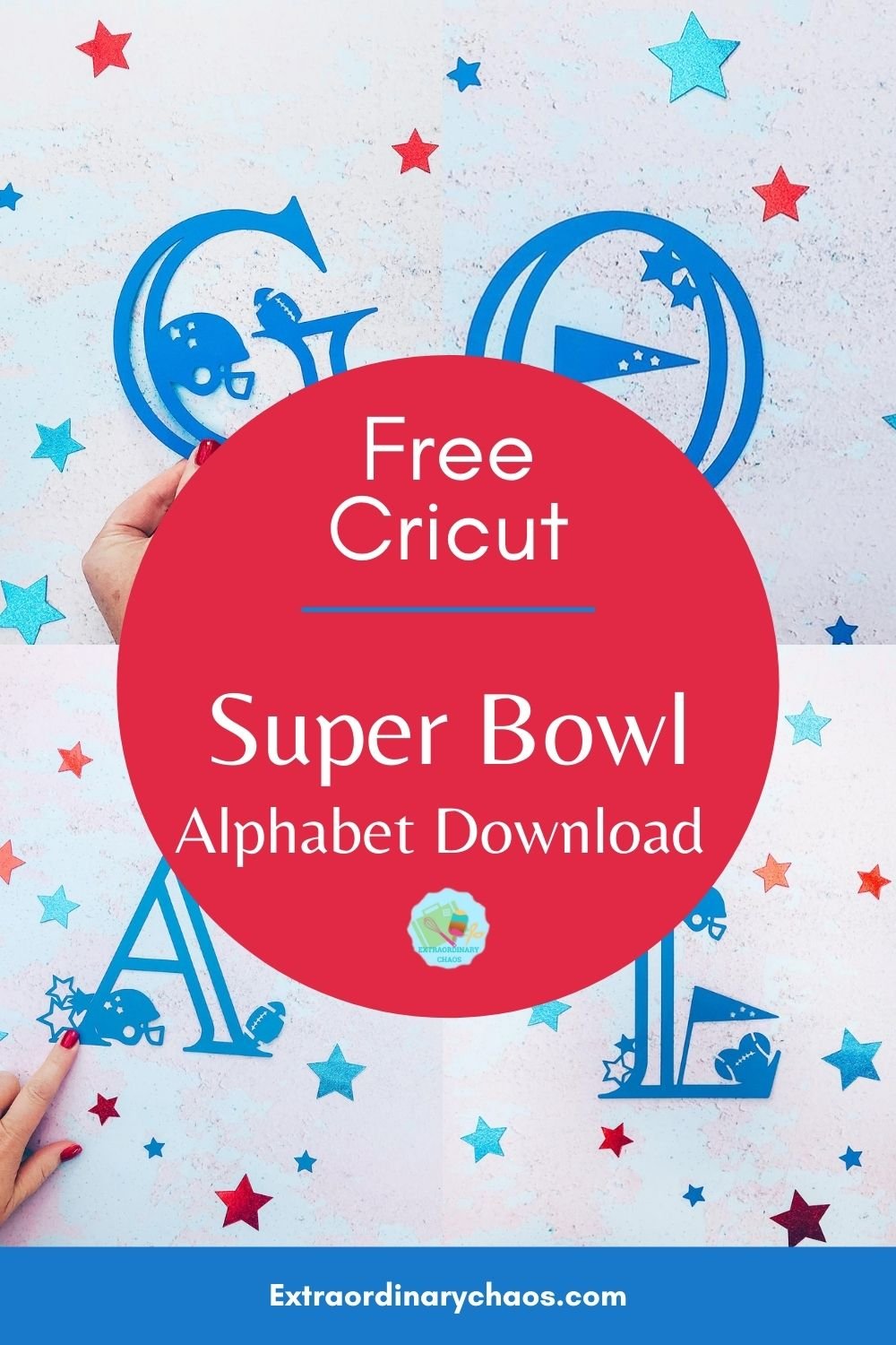 Free downloadable Cricut Super Bowl Alphabet and numbers for Football related Cricut projects