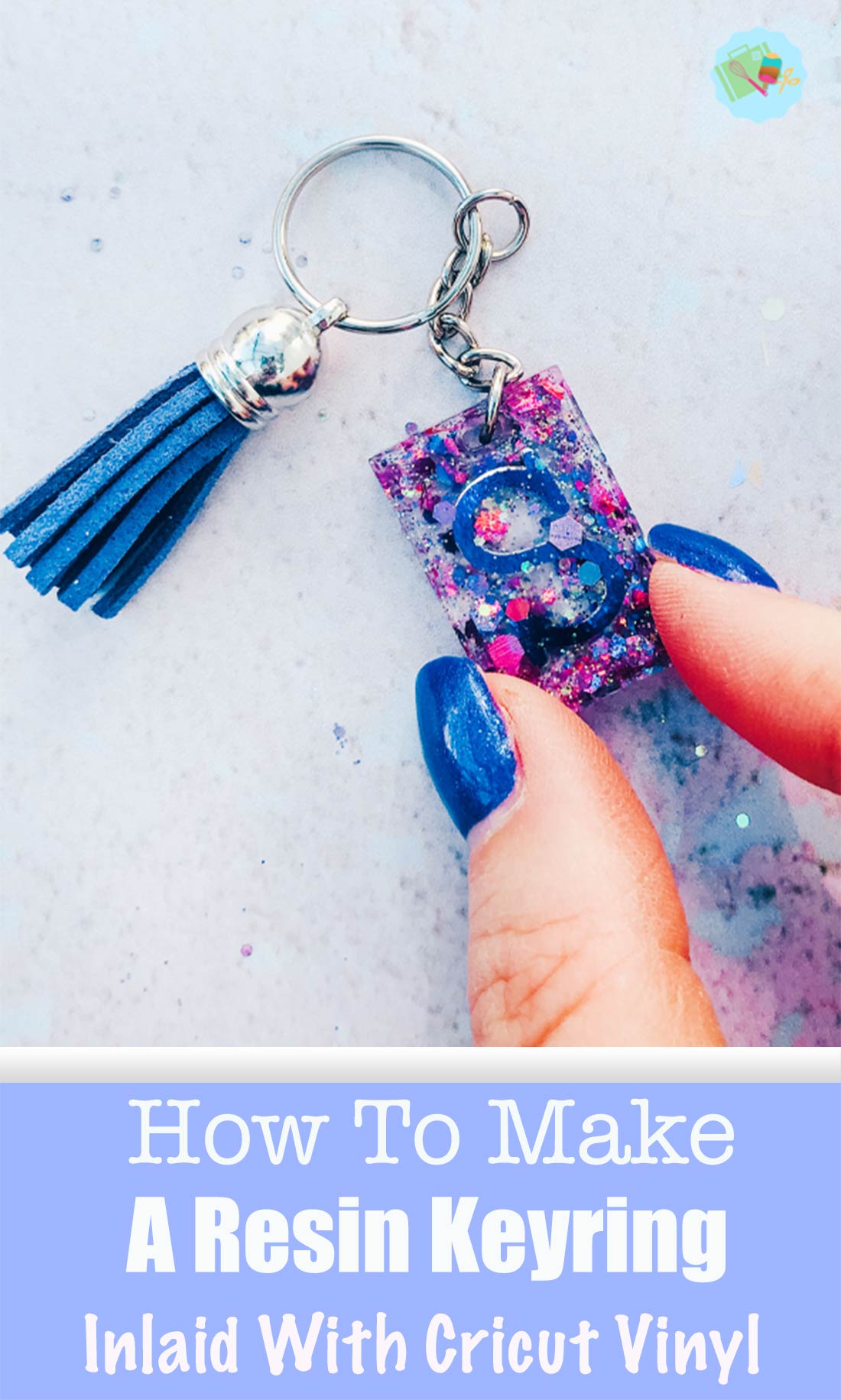 How to make a REsin Keyring inlaid with Cricut Vinyl