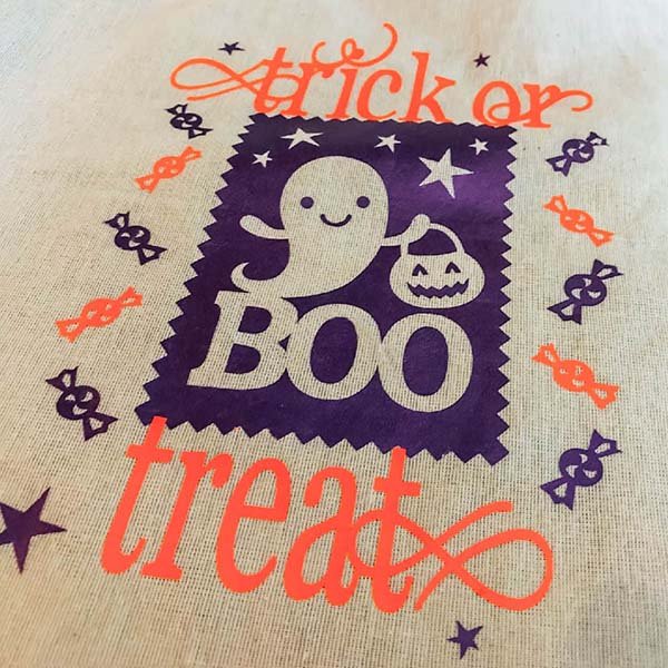Making treat bags for halloween