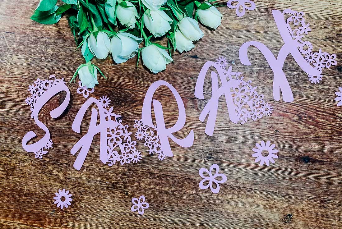 Cricut letters and numbers for weddings and birthdays