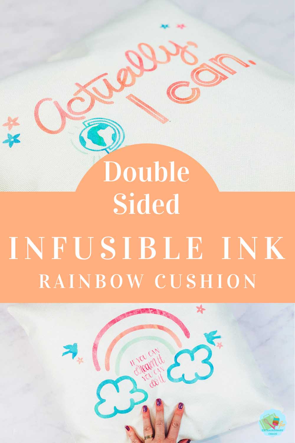 Double Sided Infusible Ink Rainbow Cushion