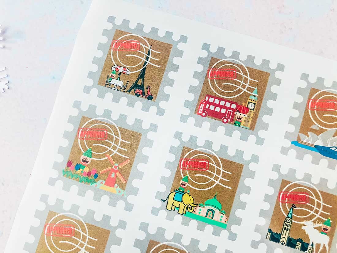 Elf on the shelf passport stamps for Elf on the shelf ideas for the travelling Elf