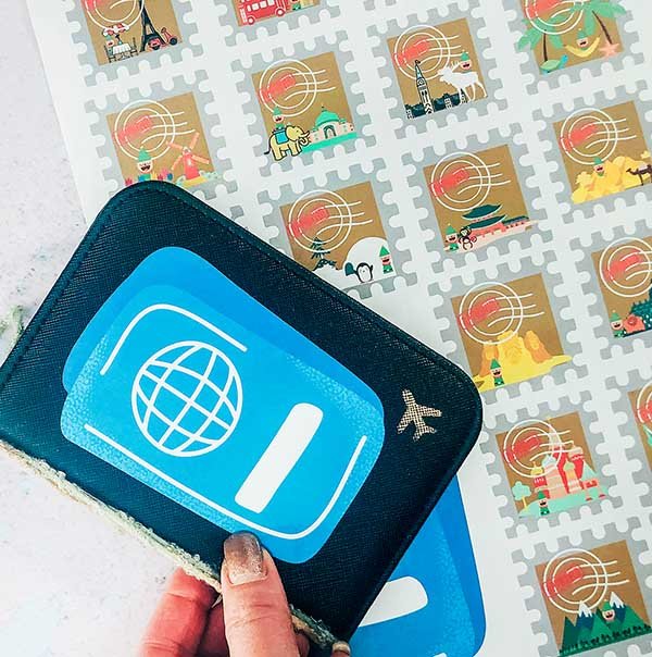 Elf on the shelf travel stamps and passport printables
